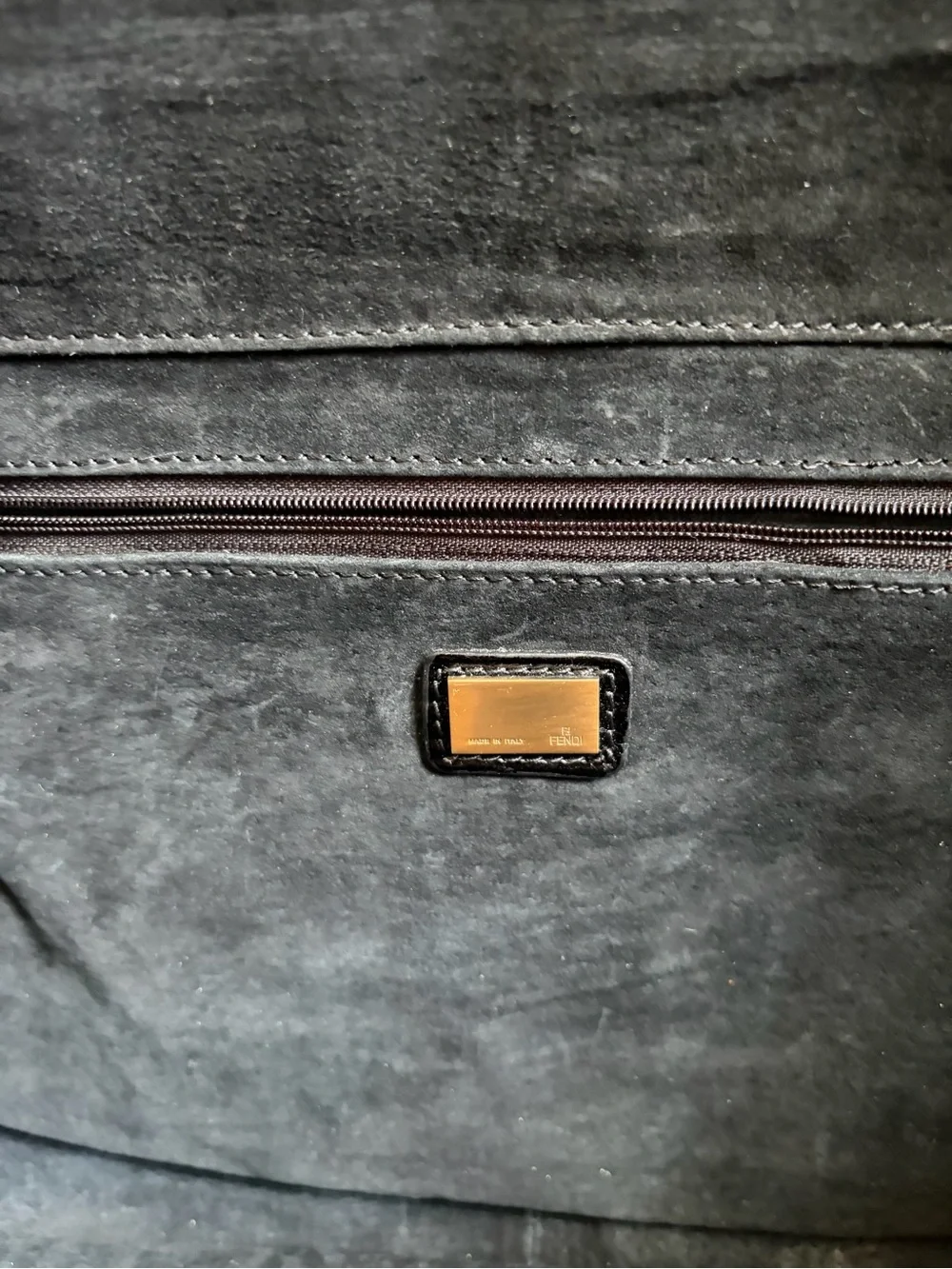 RARE Fendi JUMBO HUGE Black Baguette Whipstitch Clutch - Document Holder